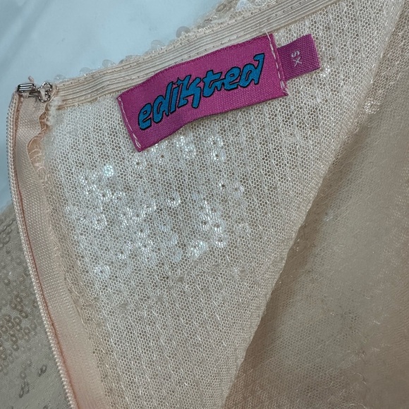 Edikted Riki light pink sheer sequin maxi Skirt - Picture 10 of 15